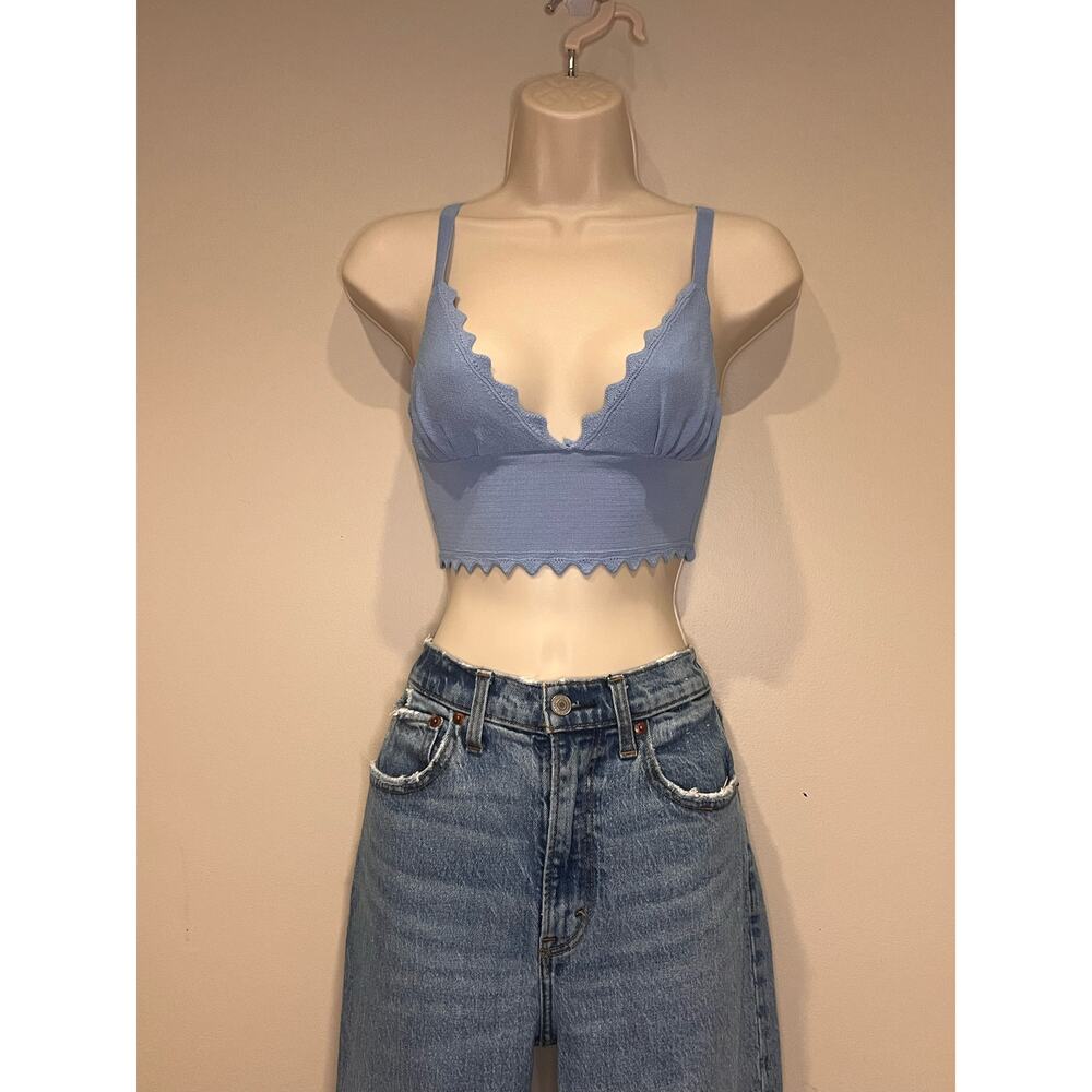 Zara scalloped hem bralette crop top NWT